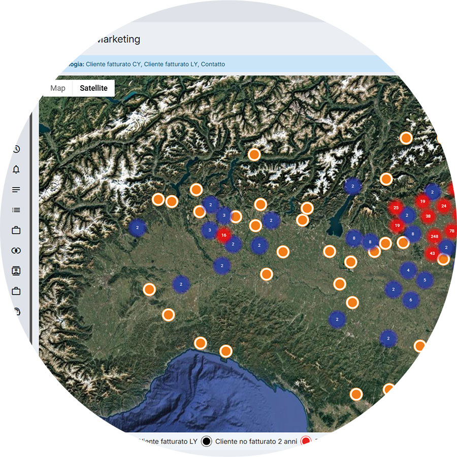 anagrafica clienti con geolocalizzazione
